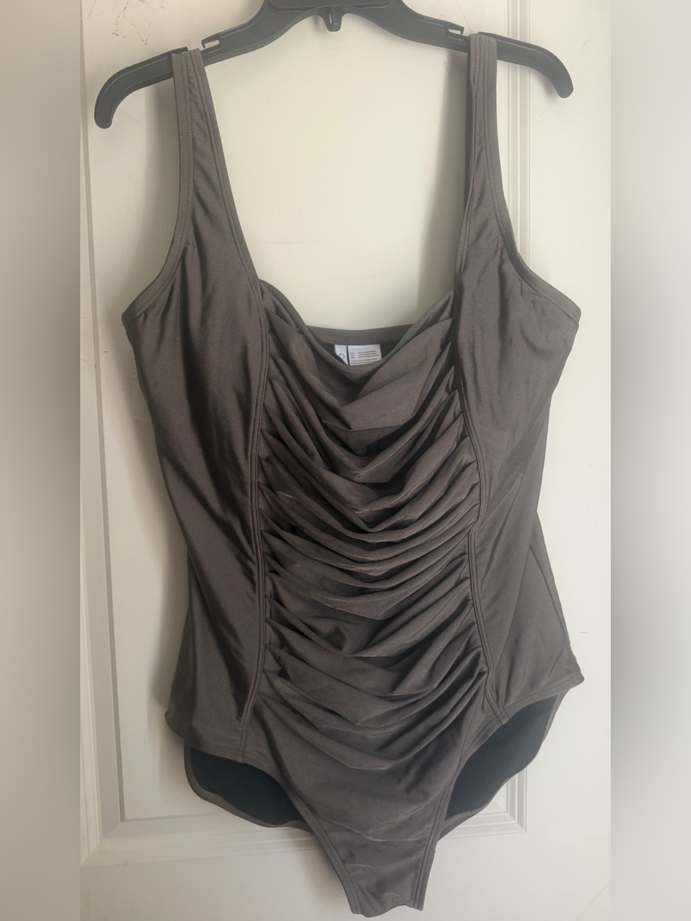Calvin Klein Ruched One-Piece Bodysuit gray/brown sz20